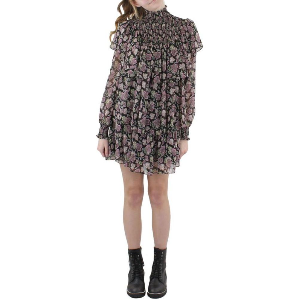 Cinq a Sept Womens Drew Dress Black Floral Printed Short Mini Dress NWT